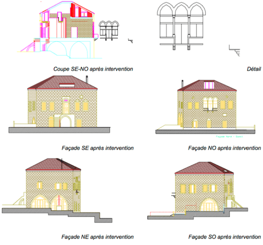 Coupes de la maison après intervention