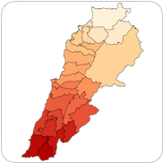 Le découpage administratif du Liban en 2016 (muhafaza-s et caza-s)